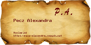 Pecz Alexandra névjegykártya